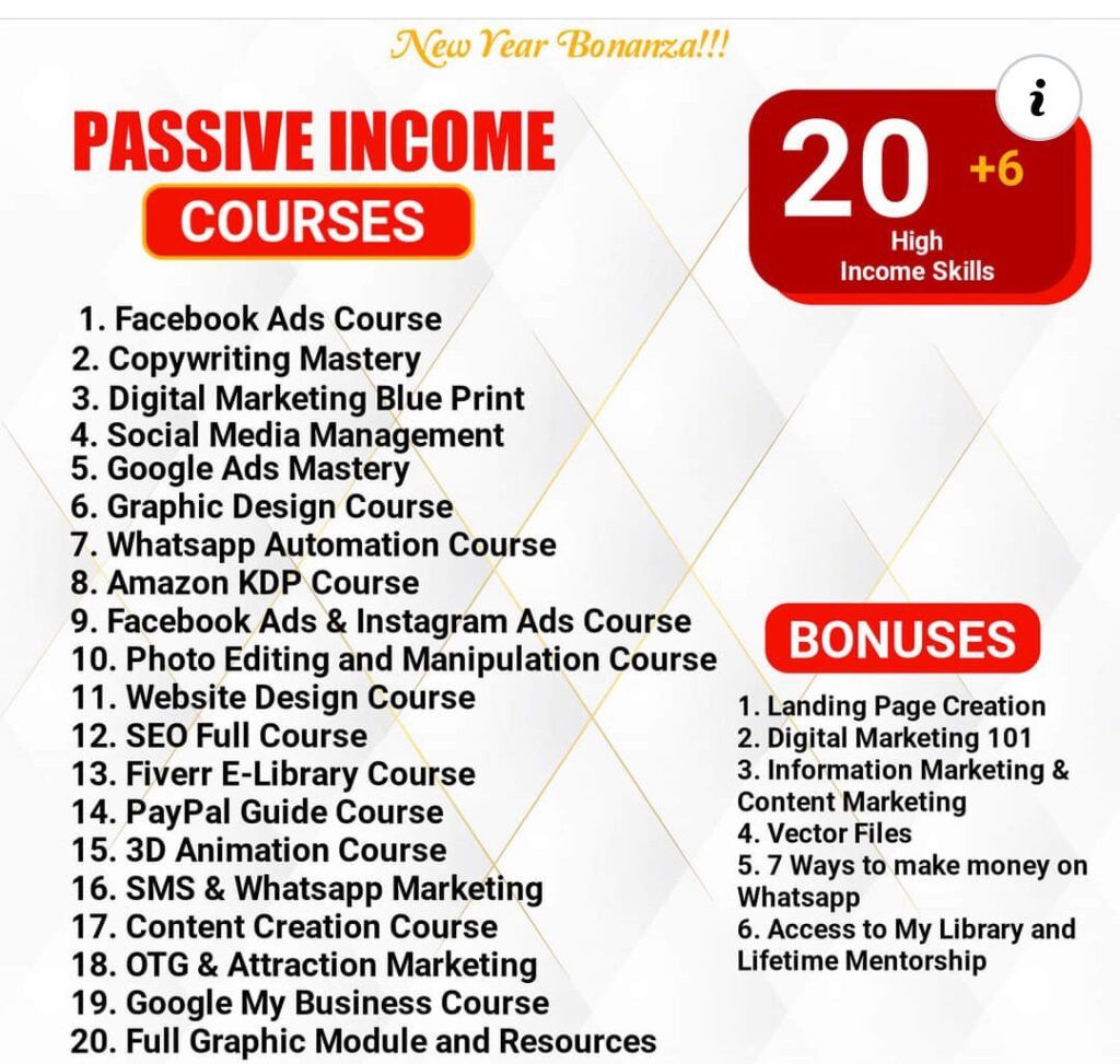 Passive income courses with 💯% resell right