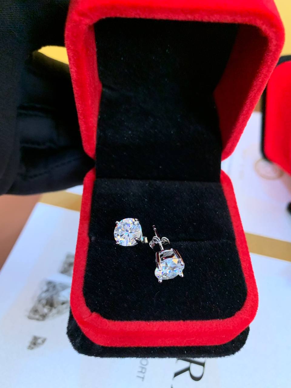 Diamond earrings and necklaces