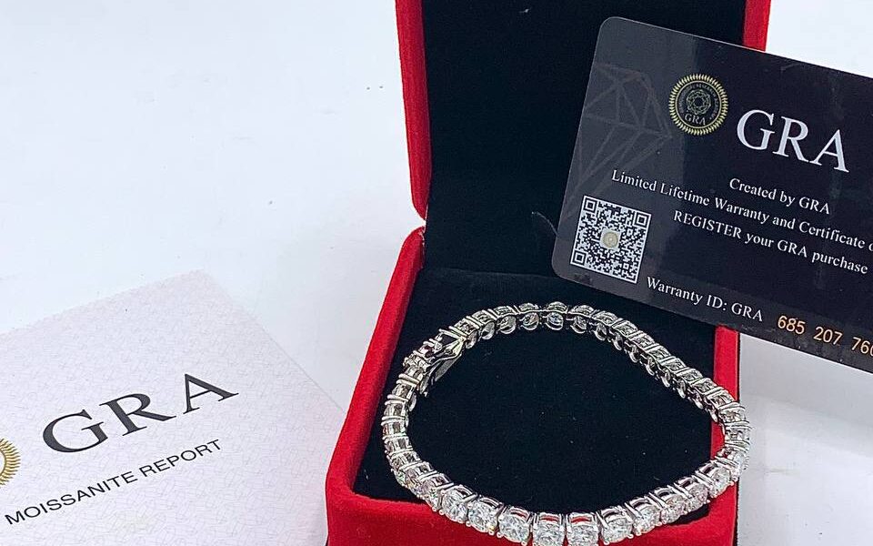 Diamond earrings and necklaces