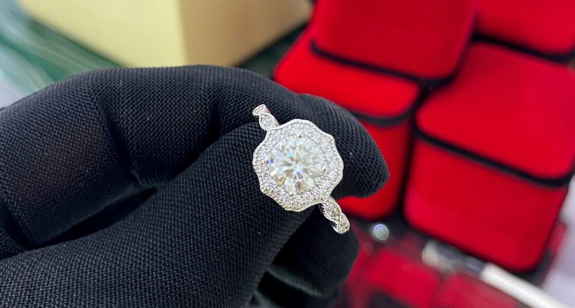Diamond engagement and wedding rings