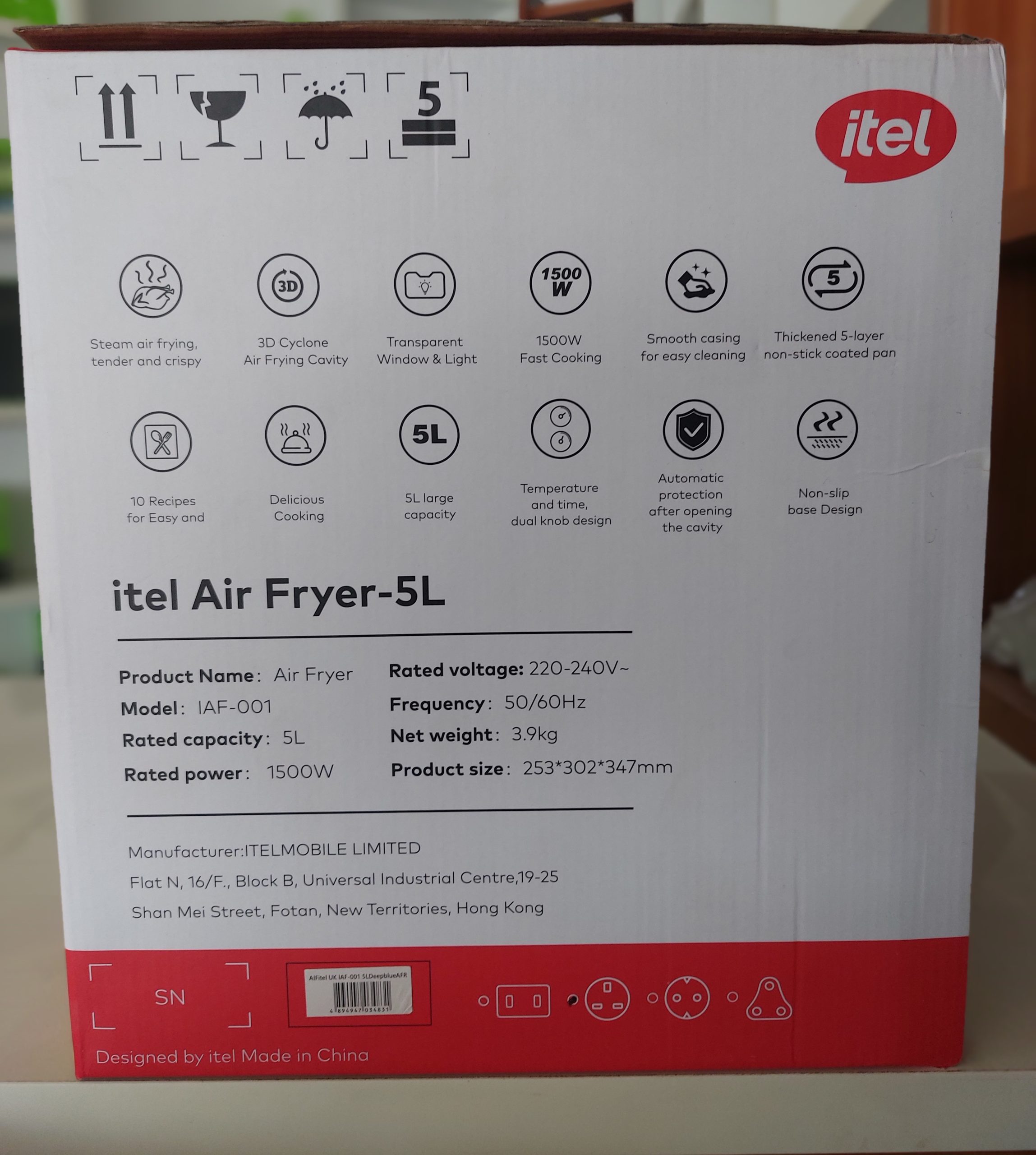 Itel Air Fryer – 5L